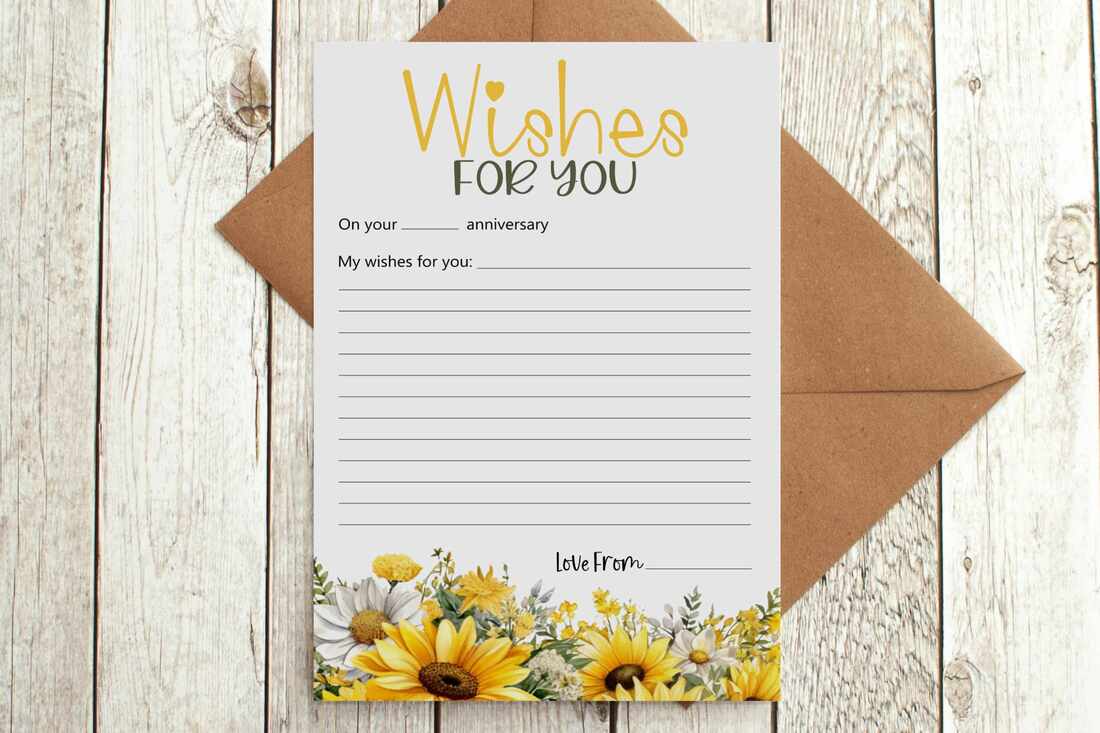 Sunflower Anniversary Wishes Game Cards