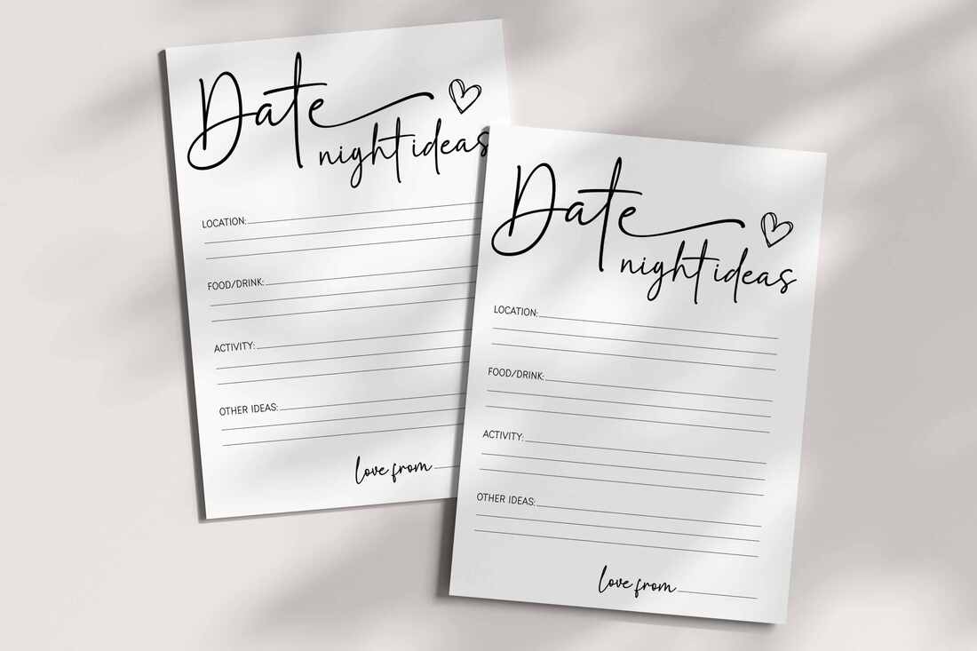 Dreamy Instant Download Date Ideas Cards