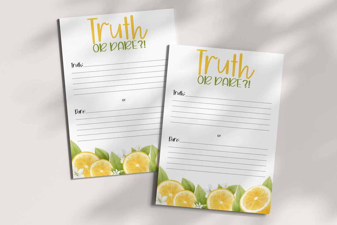 Printable Truth or Dare Game Cards Instant Download
