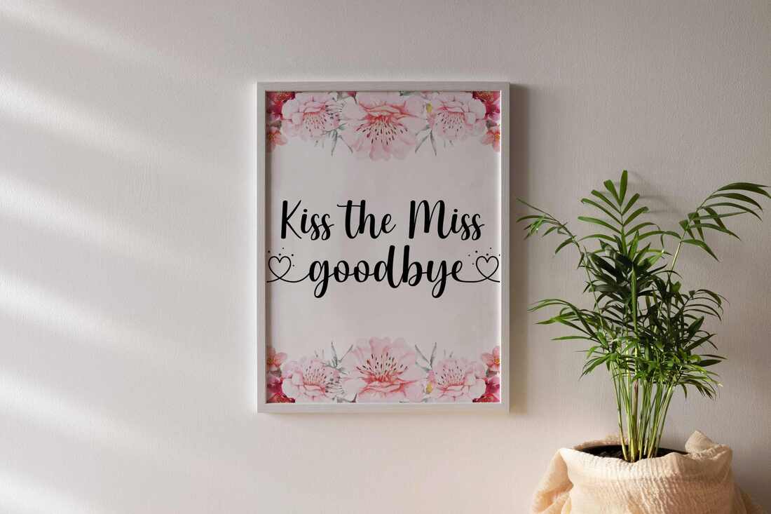 Kiss the Miss Printable Guest Book Sign