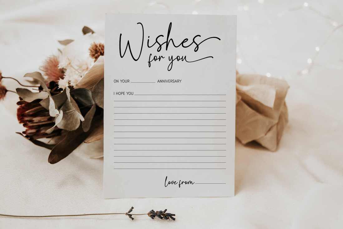 Printable Anniversary Wishes Card - Dreamy theme