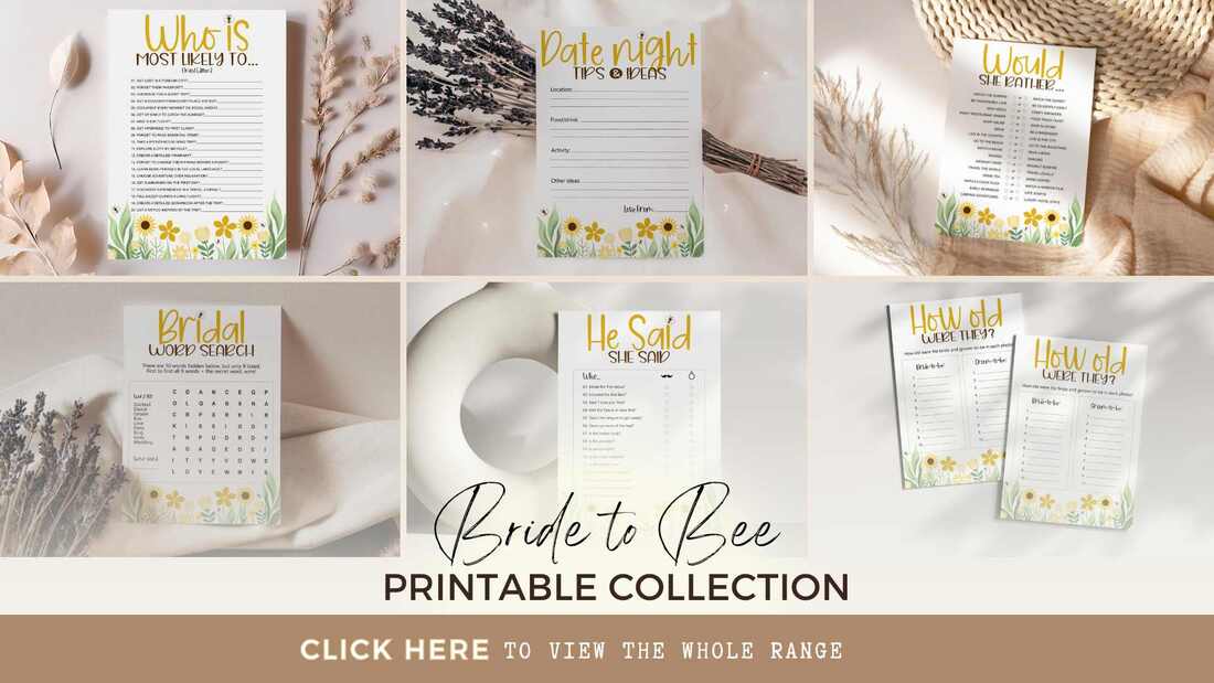 Bee themed printables